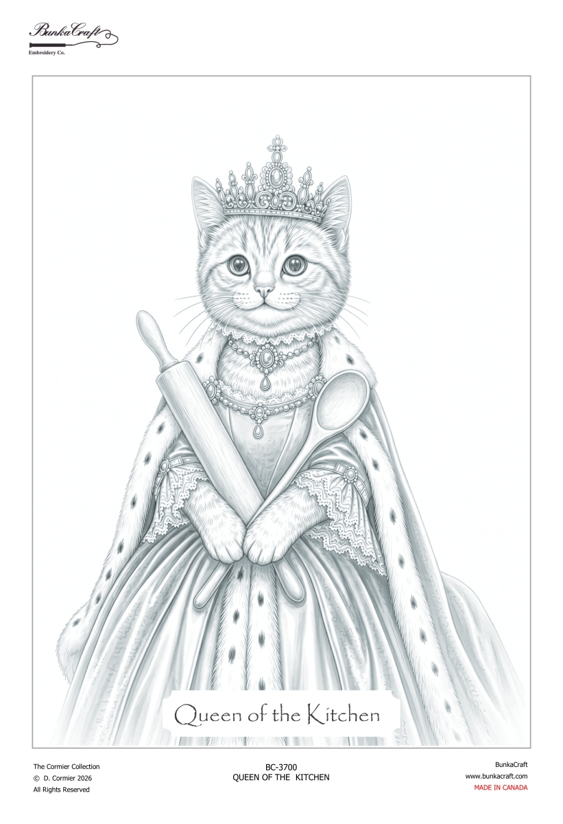 PF-3700 Kitchen Queen Greyscale Printed Fabric