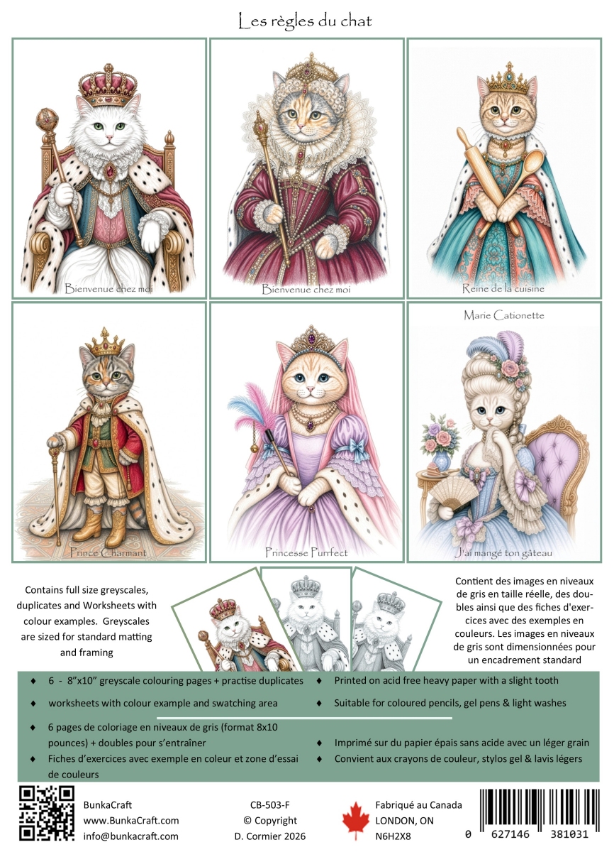 CB-503F The Cat Rules - 8.5 x 11in Colouring Book with French Titles - Image 4