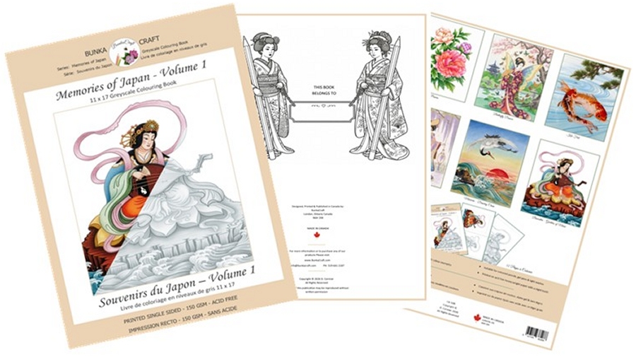 CB-508 Memories of Japan Volume 1 – 11 x 17in Colouring Book - BunkaCraft